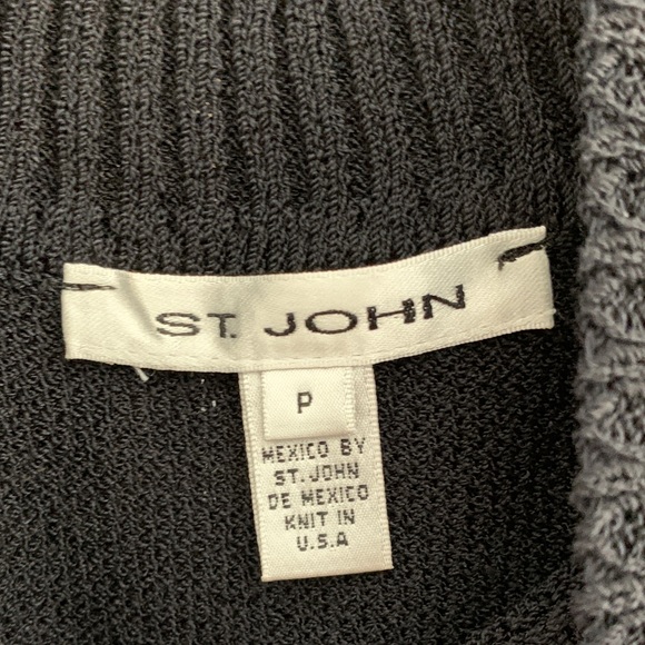 St. John Black Wool Blend Sleeveless Knit Top - Picture 3 of 5